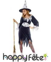 Robe sorcière noire imprimé toiles fond blanc, image 3