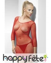 Robe treillis rouge sexy, image 1