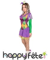 Robe violette arlequin et mini chapeau, image 1