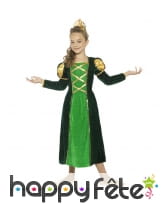 Robe verte de princesse médiévale pour enfant