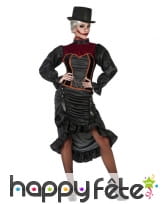 Robe victorienne noire avec corset pour femme