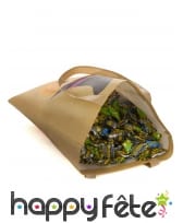 Sac à bonbons beige imprimé citrouille 43cm, image 1