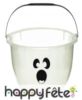 Seau à bonbons fantome blanc phosphorescent