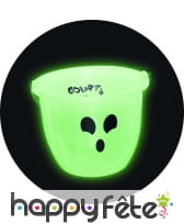 Seau à bonbons fantôme phosphorescent