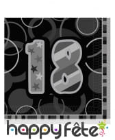 Serviettes âge bleues, noires ou roses, image 3