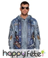 Sweat à capuche photo réaliste de biker pour homme