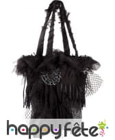 Sac à main noir d'Halloween avec araignées