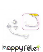 Support ballon avec bolduc blanc, par 100