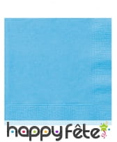 Serviettes bleu ciel en papier, par 50