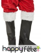 Sur-bottes noires de père noël avec fourrure