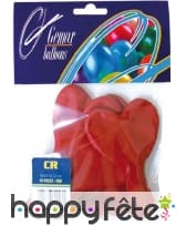Sachet de 10 ballons coeur rouge
