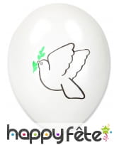 Sachet de 10 ballons colombe de la paix