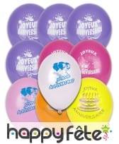 Sachet de 10 ballons Joyeux anniversaire