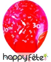 Sachets de 10 ballons chiffre 30