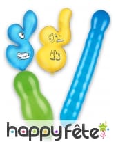 Sachet de 4 ballons en forme d'animaux