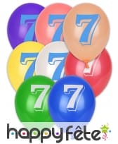 Sachet de 8 ballons nombre ou chiffre multicolores, image 5