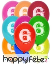 Sachet de 8 ballons nombre ou chiffre multicolores, image 7