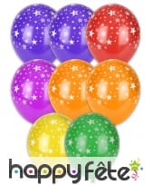 Sachet de 8 rallons motifs étoilés