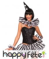 Set d'accessoire de arlequin blanc noir pour femme