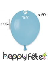 Sachet de ballons unis de naissance, 13 cm, image 1