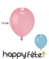 Sachet de ballons unis de naissance, 13 cm