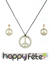 Set de bijoux peace and love et bandeau