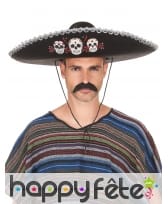 Sombrero Dia de Los Muertos noir