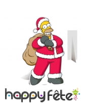 Silhouette de Homer en père Noël rose
