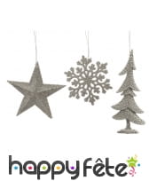 Suspension de Noël pailletée rouge ou argentée, image 1