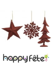 Suspension de Noël pailletée rouge ou argentée, image 2