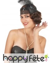 Sautoir de perles blanches en plastique, image 2