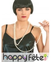 Sautoir de perles blanches nacrées, image 3