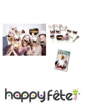 Set de photobooth lapins crétins, par 10