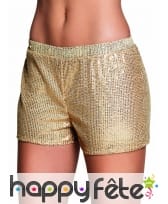 Shorty doré recouvert de sequins