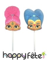 Sucette des têtes Shimmer and Shine en marshmallow