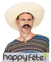 Sombrero écru contours en pompons blancs, image 1