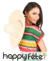 Sombrero écru contours en pompons blancs, image 2