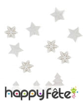 Sapins flocons étoiles blancs décoratifs 2,5cm