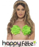 Soutien gorge fleuri Hawaïen vert