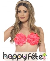 Soutien gorge rose fleuri Hawaïen
