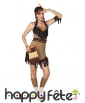 Sac indien beige avec franges marrons