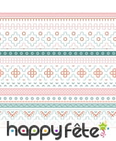 Serviettes imprimé géométrique multicolore