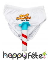 Slip Joyeux anniversaire avec fausse bougie, homme