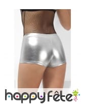 Short moulant argenté effet mouillé, image 2