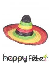 Sombrero multicolore avec pointe du dessus noire