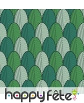 Serviette motifs dessins d'écailles vertes