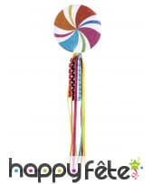 Sucette multicolore de clown de 45 cm