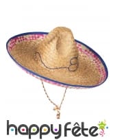 Sombrero mexicain pour adulte, en paille