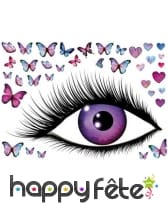 Stickers muraux papillons et oeil multicolores