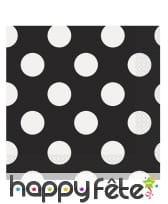 Serviettes noires à pois blancs, en papier